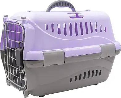 ZOOexpress переноска для собак и кошек "Турне" Авиа с металлической дверцей, фиолетовая