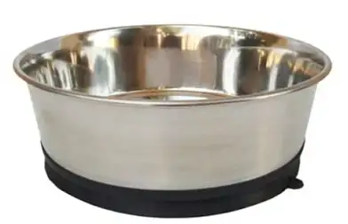 Homepet Heavy миска металлическая утяжеленная на черной резинке с присоской для собак и кошек